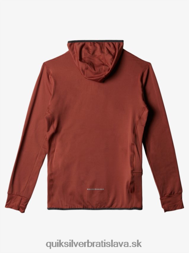 fleecová mikina so zapínaním na štvrť zips Quiksilver muži B80HXR1875 mahagón