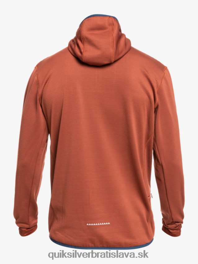 fleecová mikina so zapínaním na štvrť zips Quiksilver muži B80HXR1875 mahagón