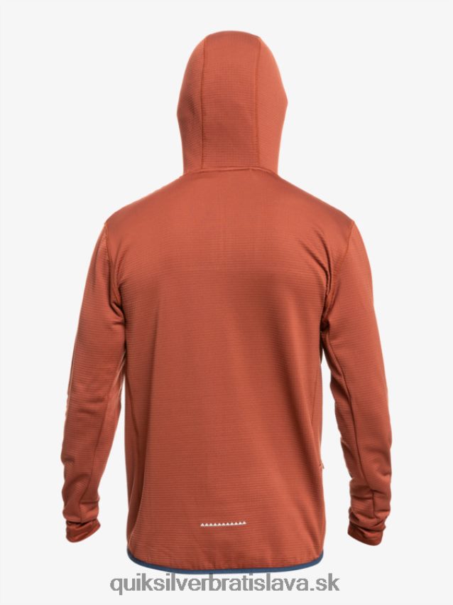 fleecová mikina so zapínaním na štvrť zips Quiksilver muži B80HXR1875 mahagón
