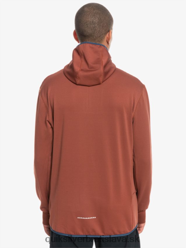fleecová mikina so zapínaním na štvrť zips Quiksilver muži B80HXR1875 mahagón