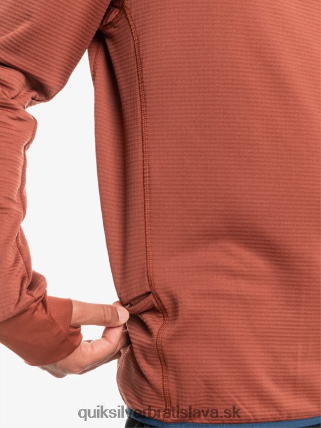 fleecová mikina so zapínaním na štvrť zips Quiksilver muži B80HXR1875 mahagón