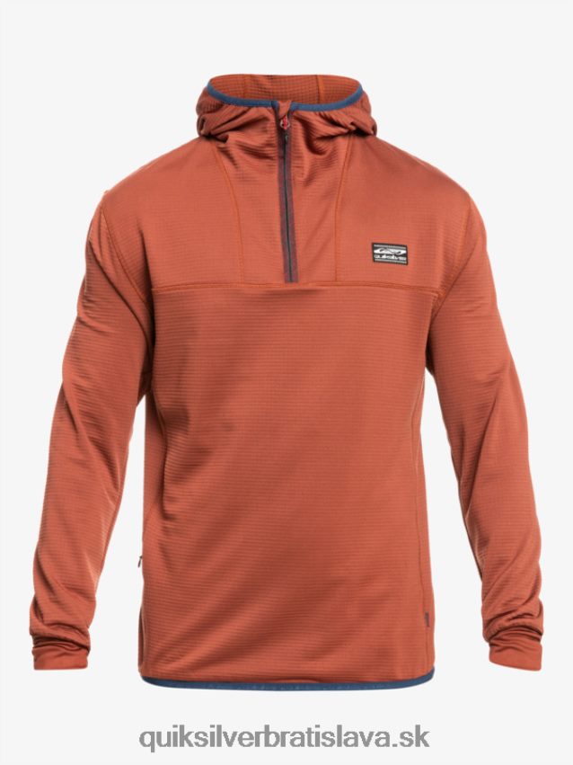 fleecová mikina so zapínaním na štvrť zips Quiksilver muži B80HXR1875 mahagón