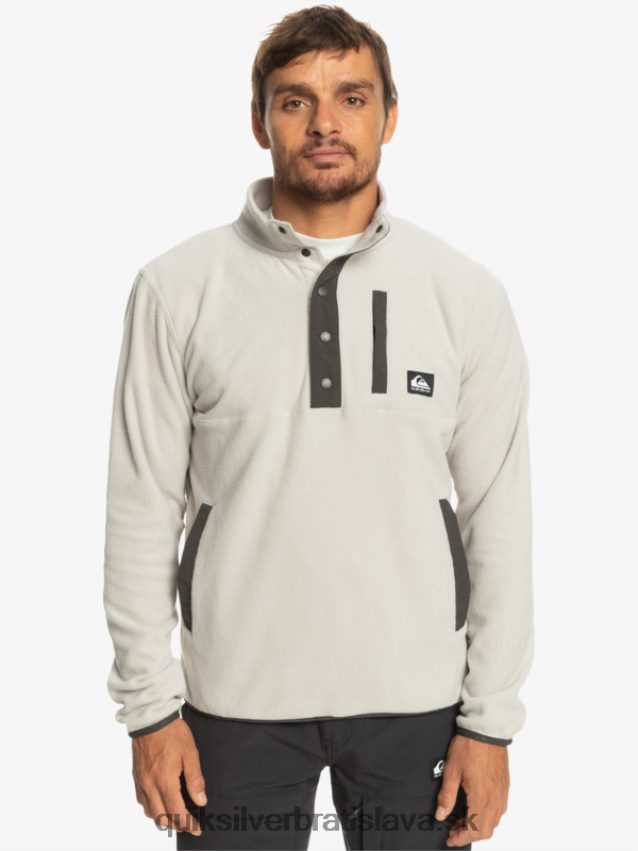 fleecový pulóver bez určenia Quiksilver muži B80HXR1039 šedo fialová