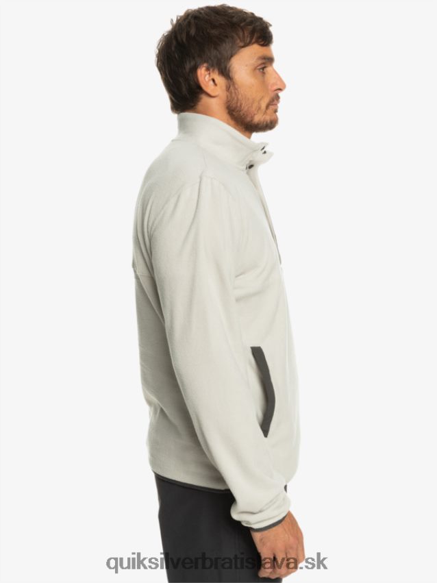 fleecový pulóver bez určenia Quiksilver muži B80HXR1039 šedo fialová