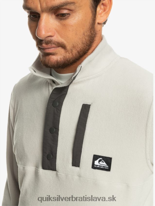 fleecový pulóver bez určenia Quiksilver muži B80HXR1039 šedo fialová