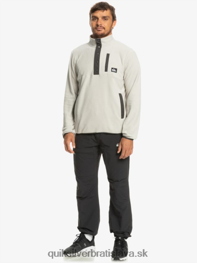 fleecový pulóver bez určenia Quiksilver muži B80HXR1039 šedo fialová