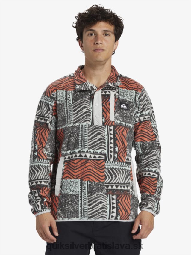 fleecový pulóver bez určenia Quiksilver muži B80HXR1041 čerstvý losos vyfúknutý
