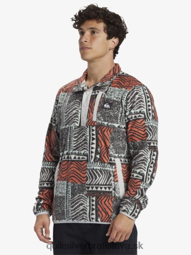 fleecový pulóver bez určenia Quiksilver muži B80HXR1041 čerstvý losos vyfúknutý