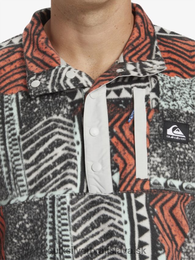 fleecový pulóver bez určenia Quiksilver muži B80HXR1041 čerstvý losos vyfúknutý
