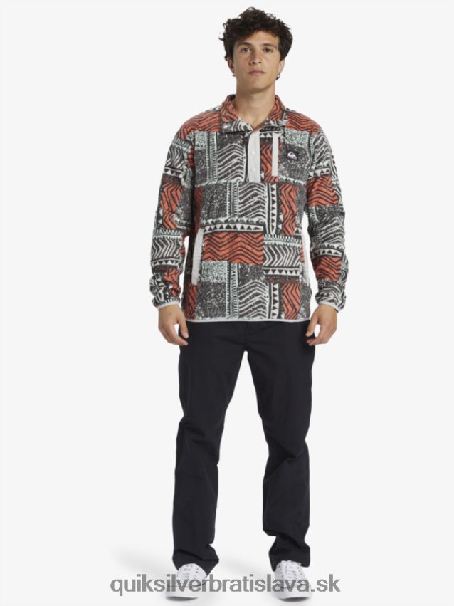 fleecový pulóver bez určenia Quiksilver muži B80HXR1041 čerstvý losos vyfúknutý