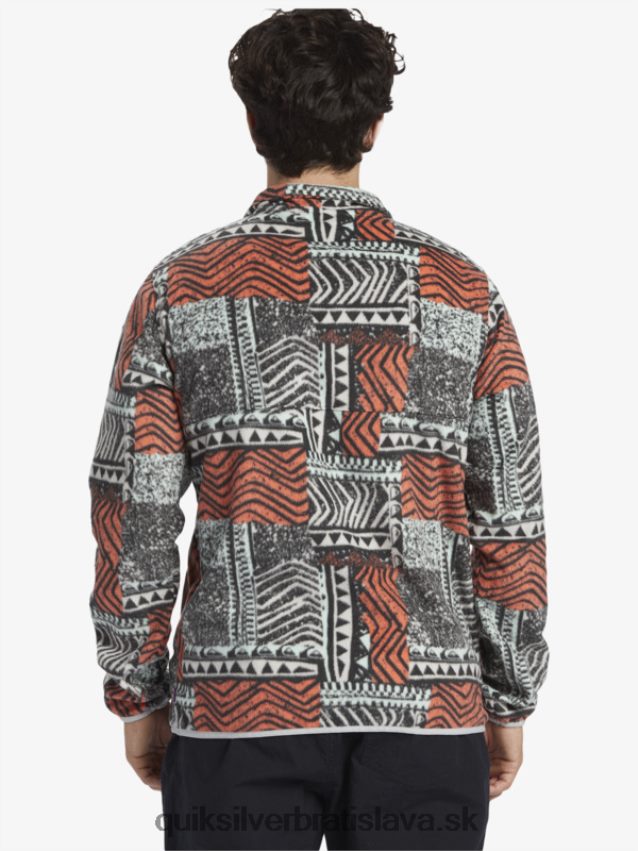 fleecový pulóver bez určenia Quiksilver muži B80HXR1041 čerstvý losos vyfúknutý