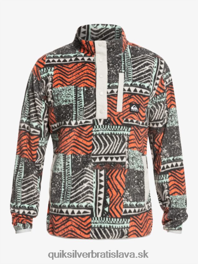 fleecový pulóver bez určenia Quiksilver muži B80HXR1041 čerstvý losos vyfúknutý