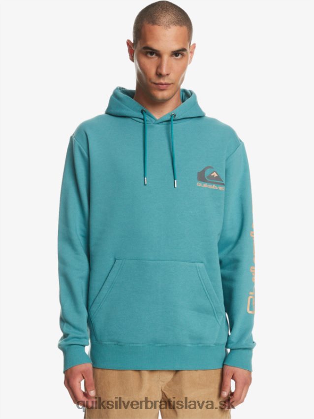 fleecový sveter s kapucňou s logom omni Quiksilver muži B80HXR1030 bretónska modrá