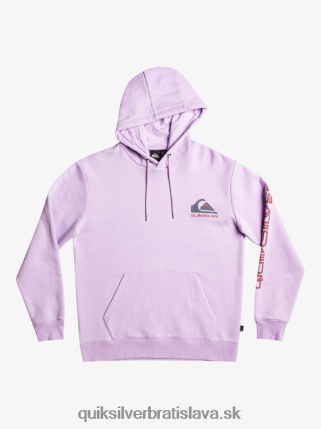 fleecový sveter s kapucňou s logom omni Quiksilver muži B80HXR1031 pastelová lila