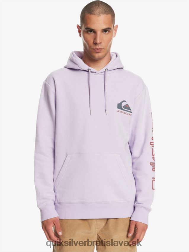 fleecový sveter s kapucňou s logom omni Quiksilver muži B80HXR1031 pastelová lila