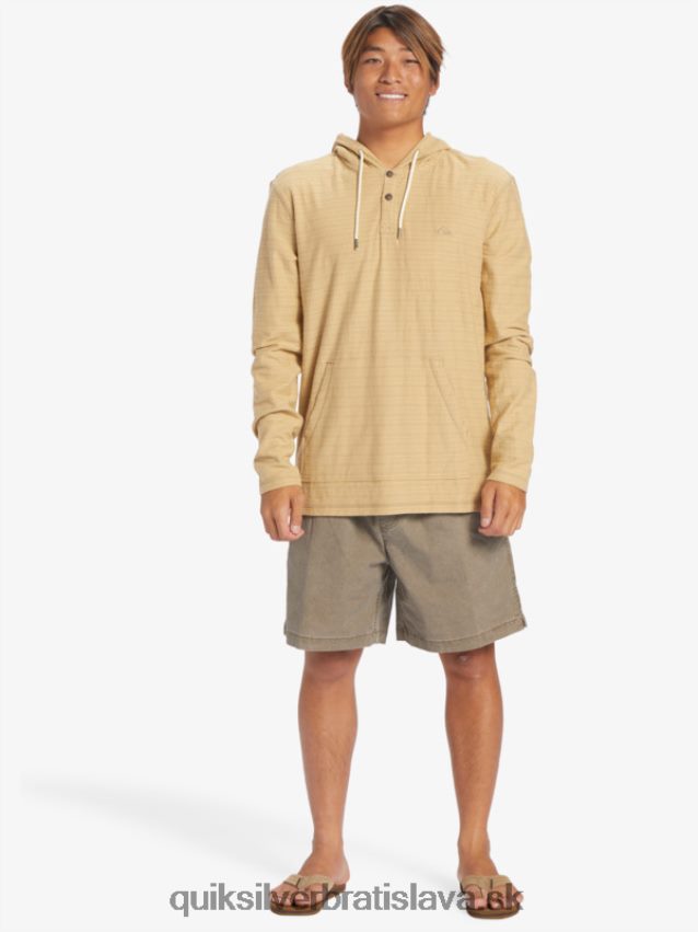 mikina s kapucňou Carlton Quiksilver muži B80HXR744 carlton taos taupe prúžok