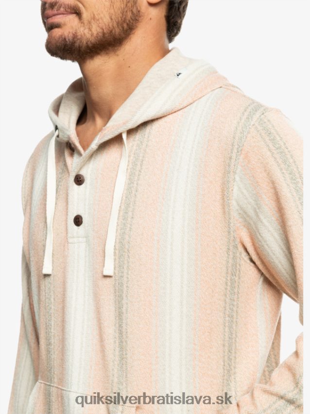 mikina s kapucňou baja henley Quiksilver muži B80HXR1097 pralinka baja prúžok