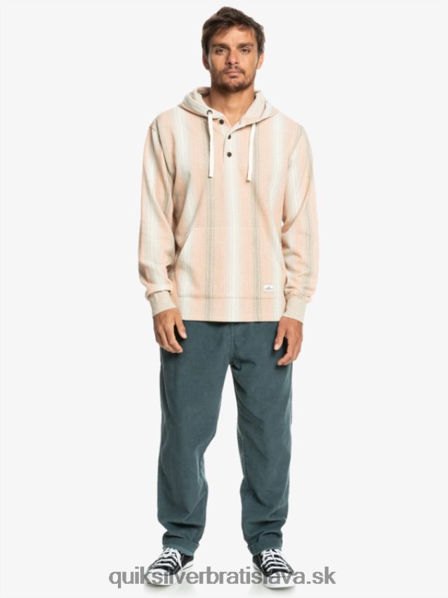 mikina s kapucňou baja henley Quiksilver muži B80HXR1097 pralinka baja prúžok