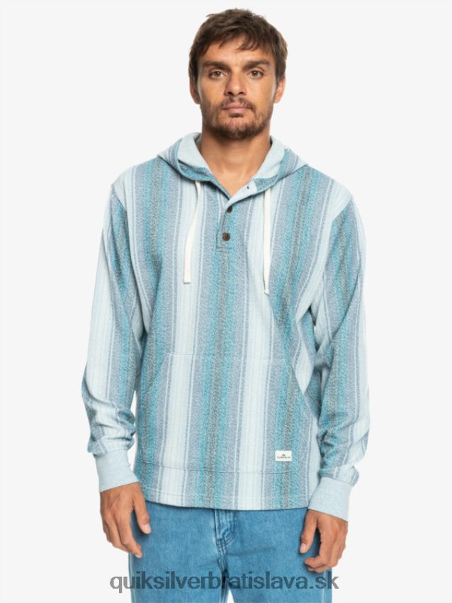mikina s kapucňou baja henley Quiksilver muži B80HXR1098 marocký modrý baja pruh