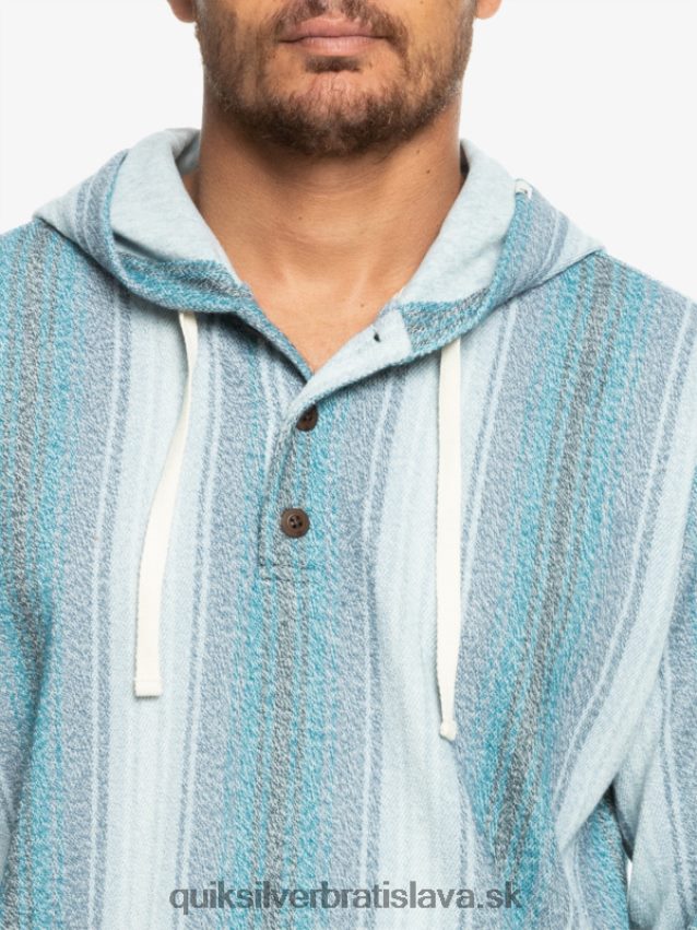 mikina s kapucňou baja henley Quiksilver muži B80HXR1098 marocký modrý baja pruh