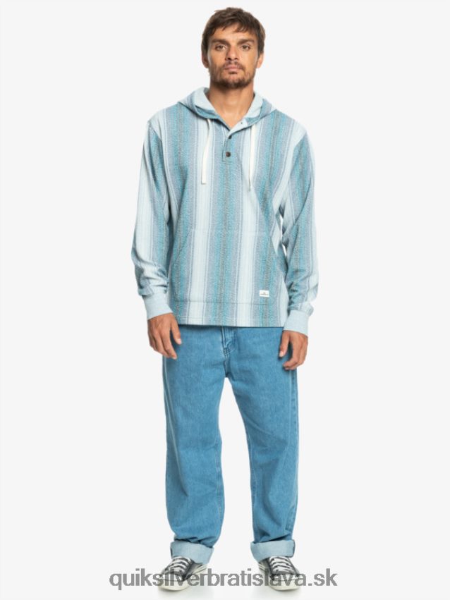mikina s kapucňou baja henley Quiksilver muži B80HXR1098 marocký modrý baja pruh