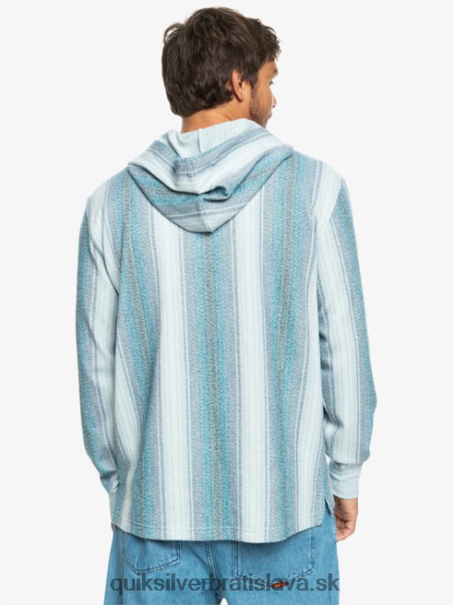 mikina s kapucňou baja henley Quiksilver muži B80HXR1098 marocký modrý baja pruh