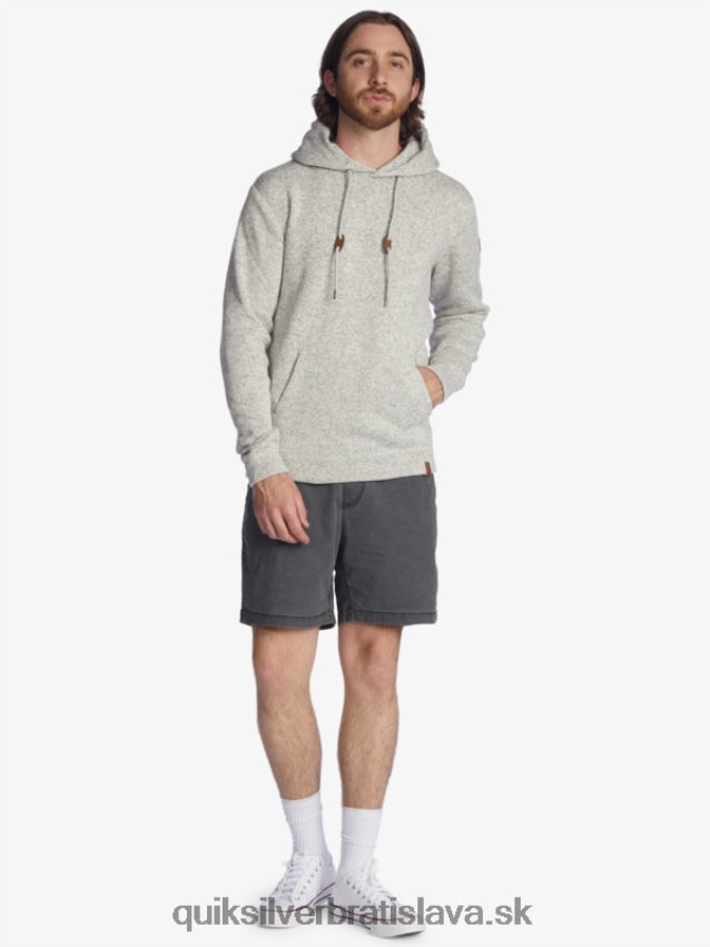 mikina s kapucňou keller Quiksilver muži B80HXR1711 svetlosivý vres