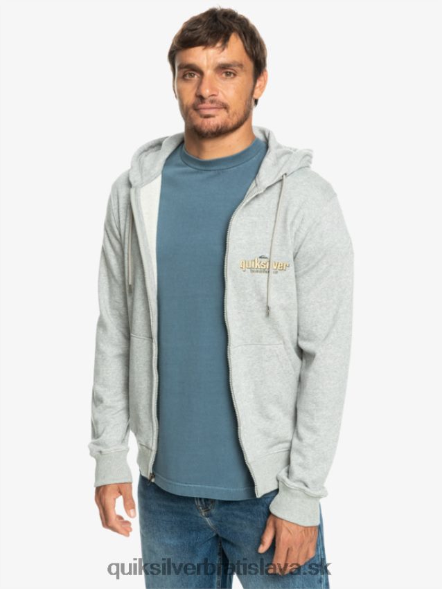 mikina s kapucňou na zips Quiksilver muži B80HXR1148 svetlosivý vres