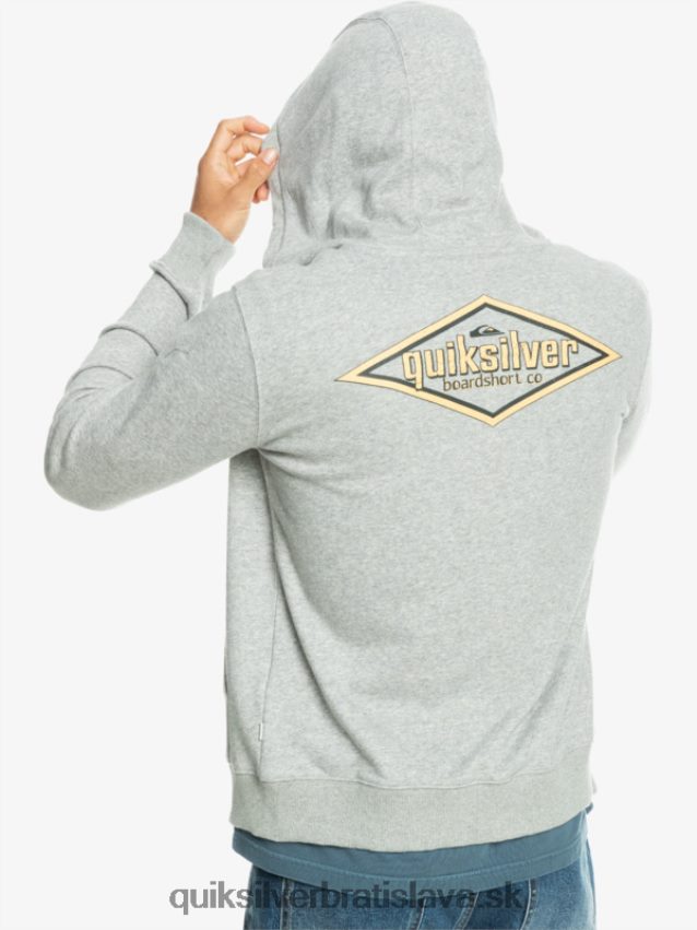 mikina s kapucňou na zips Quiksilver muži B80HXR1148 svetlosivý vres
