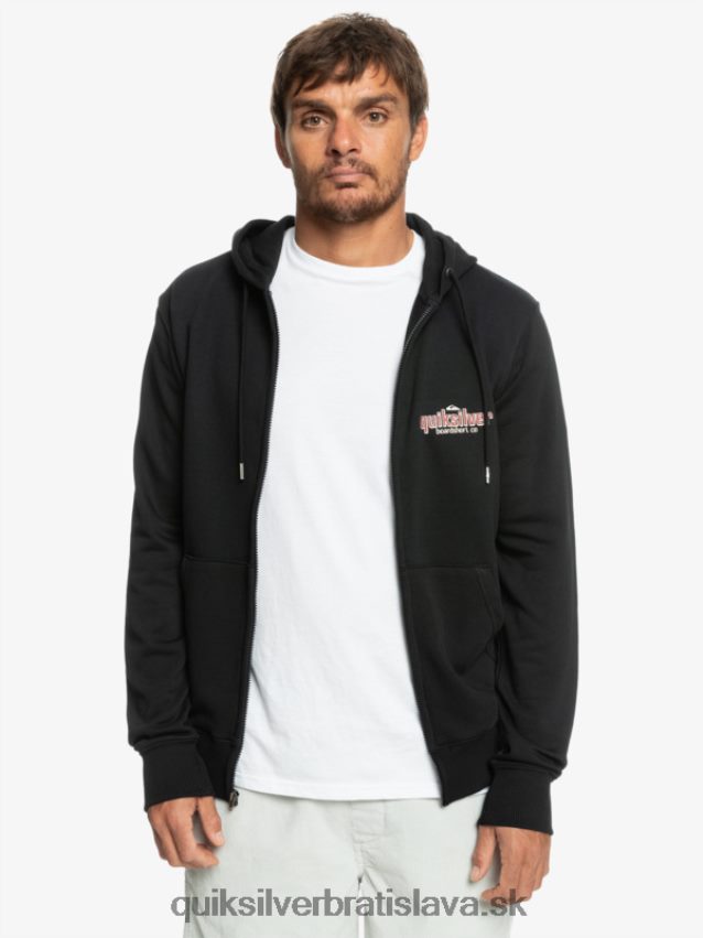 mikina s kapucňou na zips Quiksilver muži B80HXR1149 čierna