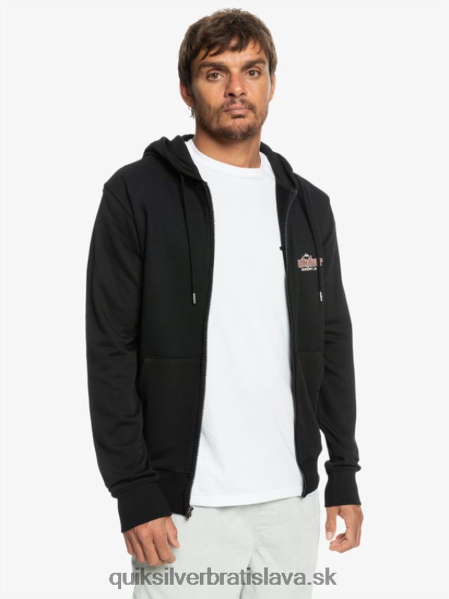 mikina s kapucňou na zips Quiksilver muži B80HXR1149 čierna