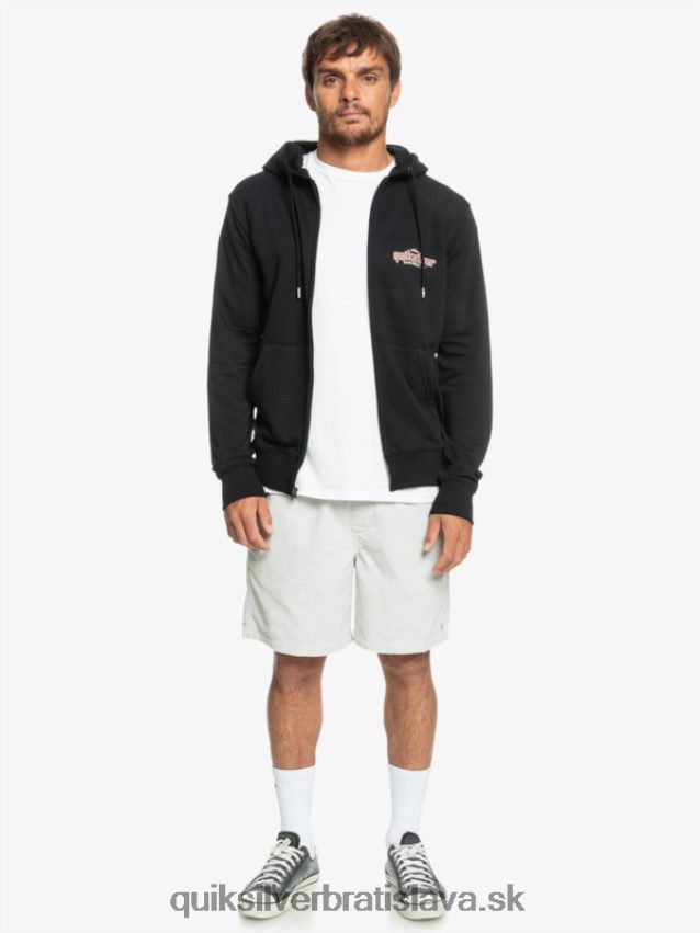 mikina s kapucňou na zips Quiksilver muži B80HXR1149 čierna