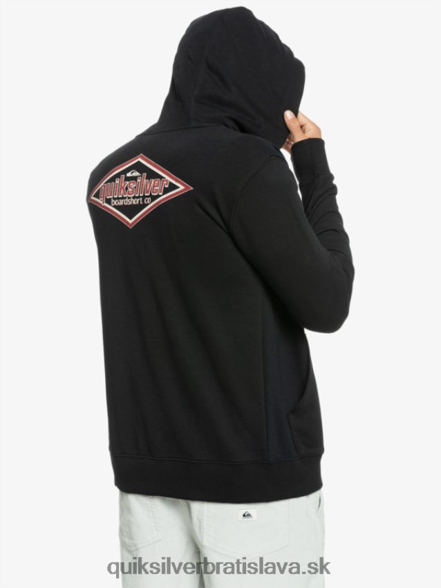 mikina s kapucňou na zips Quiksilver muži B80HXR1149 čierna