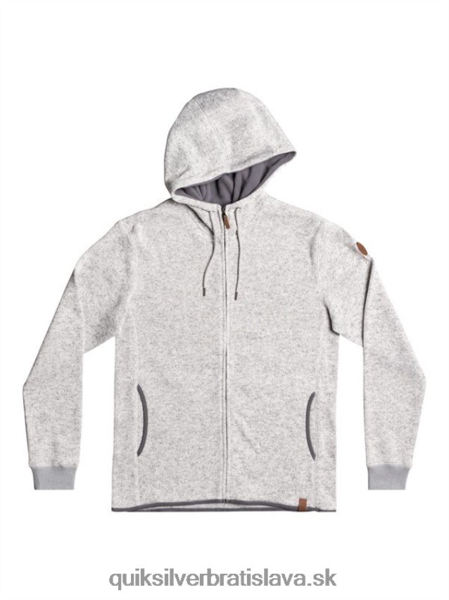 mikina s kapucňou na zips Quiksilver muži B80HXR1479 svetlosivý vres