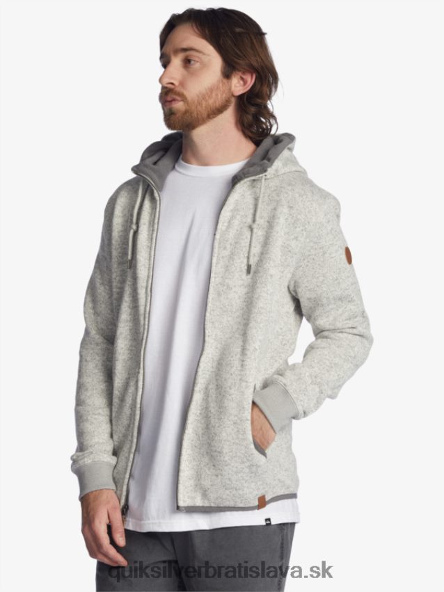 mikina s kapucňou na zips Quiksilver muži B80HXR1479 svetlosivý vres