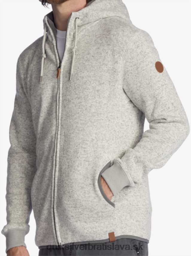 mikina s kapucňou na zips Quiksilver muži B80HXR1479 svetlosivý vres