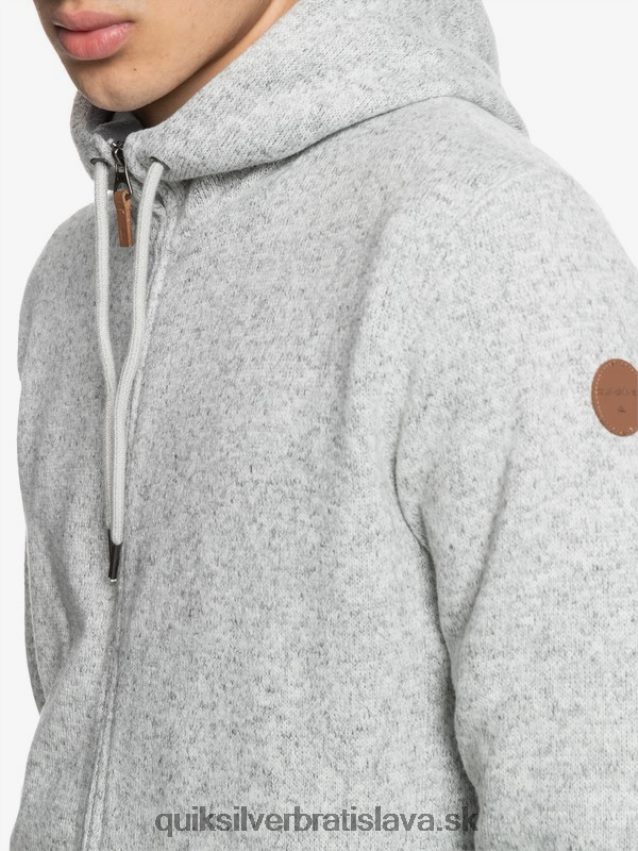 mikina s kapucňou na zips Quiksilver muži B80HXR1479 svetlosivý vres