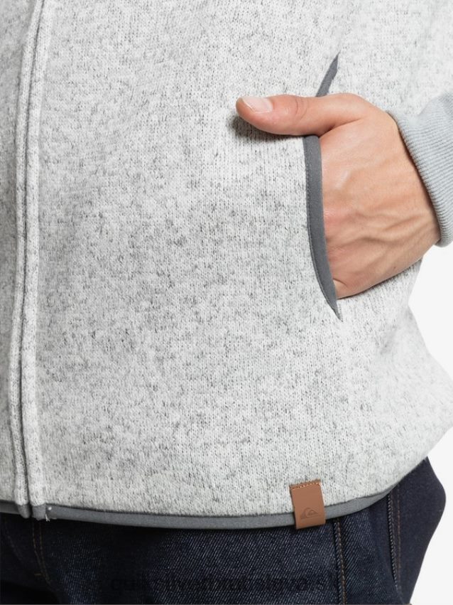 mikina s kapucňou na zips Quiksilver muži B80HXR1479 svetlosivý vres