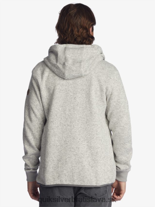 mikina s kapucňou na zips Quiksilver muži B80HXR1479 svetlosivý vres