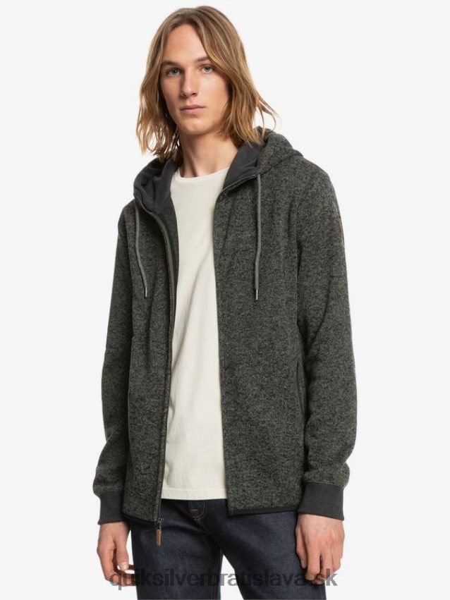 mikina s kapucňou na zips Quiksilver muži B80HXR1480 tmavosivý vres