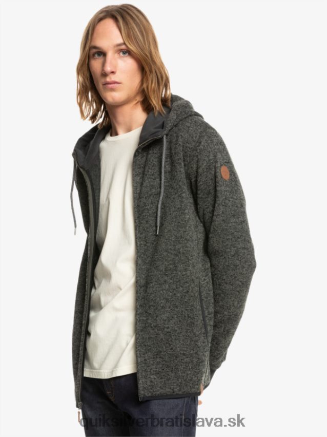 mikina s kapucňou na zips Quiksilver muži B80HXR1480 tmavosivý vres