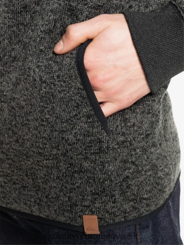 mikina s kapucňou na zips Quiksilver muži B80HXR1480 tmavosivý vres