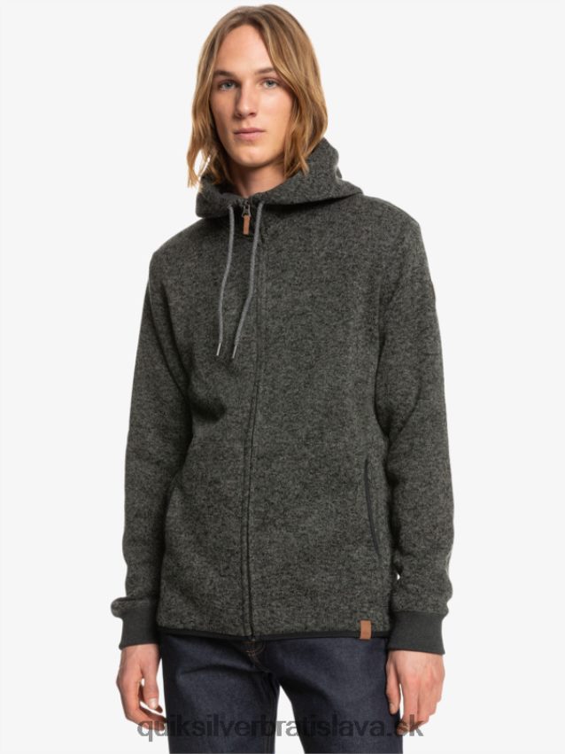 mikina s kapucňou na zips Quiksilver muži B80HXR1480 tmavosivý vres