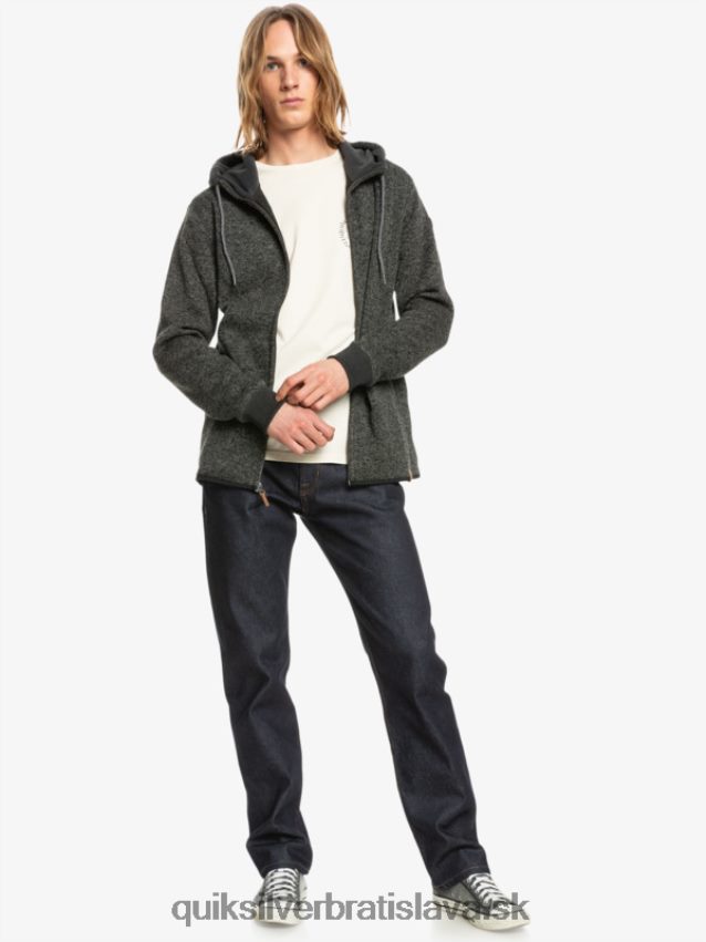 mikina s kapucňou na zips Quiksilver muži B80HXR1480 tmavosivý vres