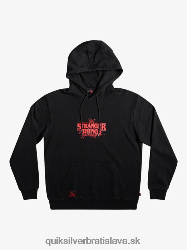 mikina s oficiálnym logom Quiksilver x Stranger muži B80HXR1806 čierna