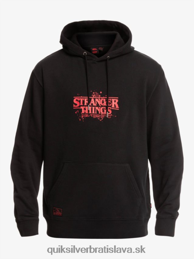 mikina s oficiálnym logom Quiksilver x Stranger muži B80HXR1806 čierna