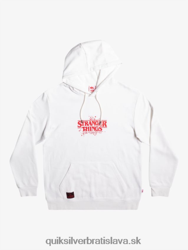 mikina s oficiálnym logom Quiksilver x Stranger muži B80HXR1807 biely