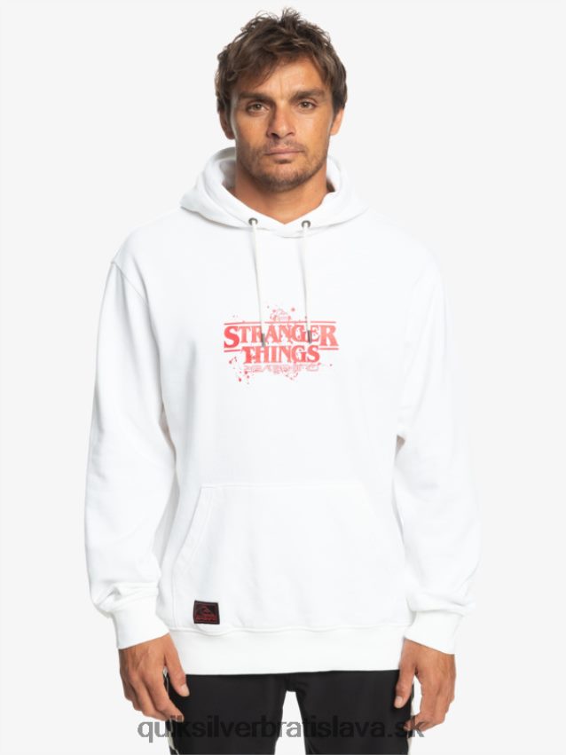 mikina s oficiálnym logom Quiksilver x Stranger muži B80HXR1807 biely