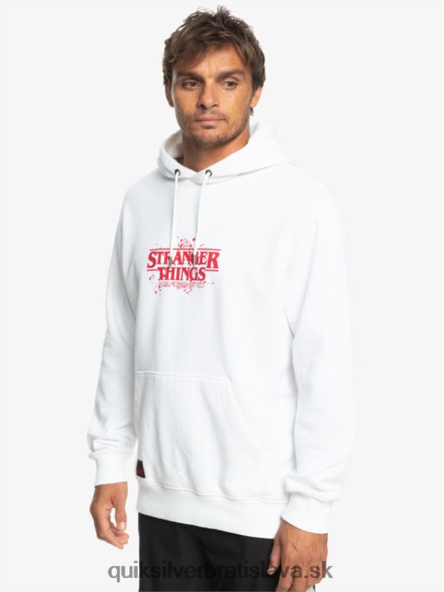 mikina s oficiálnym logom Quiksilver x Stranger muži B80HXR1807 biely