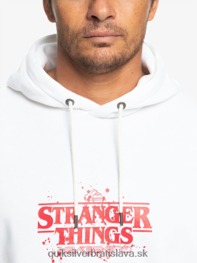 mikina s oficiálnym logom Quiksilver x Stranger muži B80HXR1807 biely